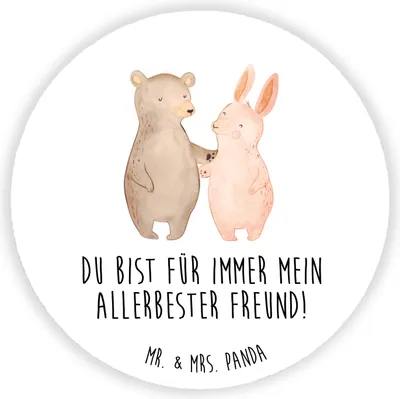 Produktbild von Mr. & Mrs. Panda magnet Bär und Hase Umarmen - Weiß - Geschenk, Best Friends, Umarmung, Kühlschrank, für magnettafel, Freunde, Immer, Freundin, Kühlschrankmagnet, fotos