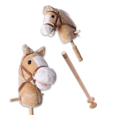 Produktbild von TE-Trend Kuscheltier Steckenpferd Spielpferd Pferd zum Reiten mit Rollen und Sound