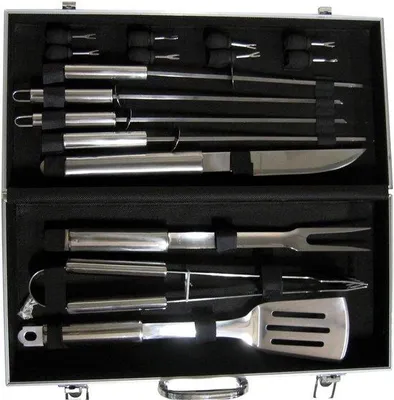 Produktbild von Grillkoffer 16-teilig Aluminium für BBQ-Fans - WB107