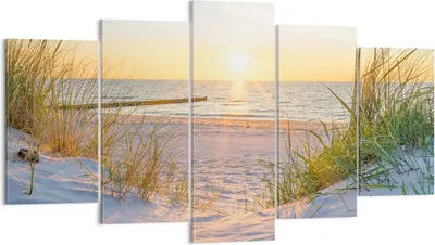 Produktbild von Bild auf Leinwand - Leinwandbild - Düne Strand Meer - 160x85cm - Wand Bild - Wanddeko - Wandbilder - Leinwanddruck - Bilder - Kunstdruck - Wanddekoration - Leinwand bilder - Wandkunst - EA160x85-3989