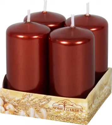 Obrázek produktu pro Nohel Garden Svíčka adventní metalická lesklá d4x8cm 4ks