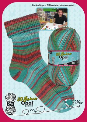 Produktbild von 30 Jahre Opal Jubiläumsedittion 100g 425m 4-fädig 75% Schurwolle 25% Polyamid 11740 Die Anfänge