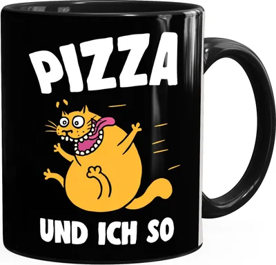 Produktbild von Lustige Kaffee-Tasse Pizza und ich so MoonWorks® schwarz unisize