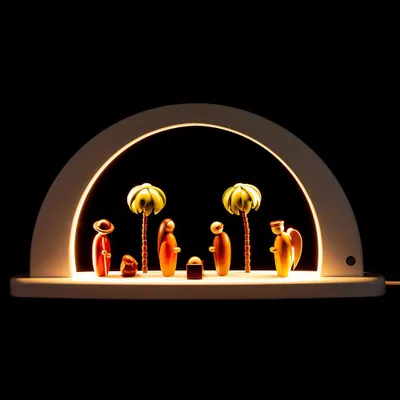 Productafbeelding van Moderne lichtboog "Geburt van Christus" - wit (26x49 cm) van Müller Kleinkunst