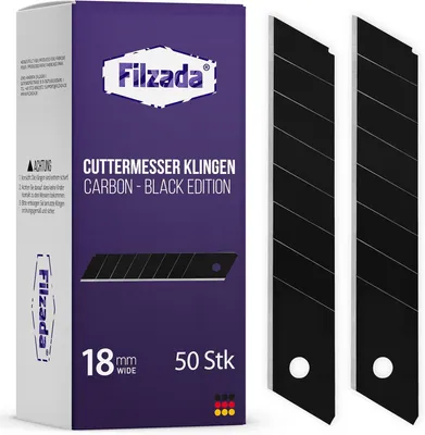 Produktbild von Abbrechmesser 18 mm, 50 Ersatzklingen, Kohlenstoffstahl, für präzises Schneiden