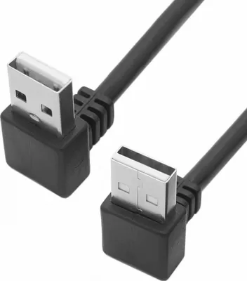 Produktbild von P91 USB 2.0 Adapterkabel USB-A auf USB-A Stecker | Highspeed Datenkabel 1 m | Gerade ↔ Abgewinkelt | Für Drucker, PC & USB-Geräte