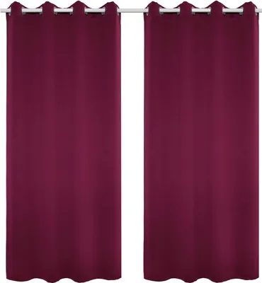 Produktbild von WOLTU Vorhang Gardinen Blickdicht Verdunkelungsvorhang mit Ösen, 130g/m² für Wohnzimmer Schlafzimmer 135x225cm, Brombeere, (1 Stück)