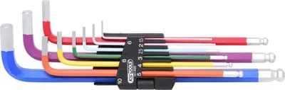 Produktbild von KS TOOLS Winkel Schraubendreher Werkzeug Satz Innensechskant Kugelkopf matt Chrom 151.4325