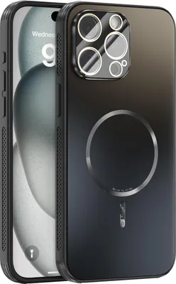 Image de Coque magnétique pour iPhone 13 Pro Max, coque mate PC+TPU avec protection des lentilles, coque résistante aux chocs avec dissipation de la chaleur Noir