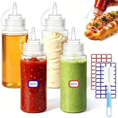 Immagine prodotto di 4 flaconi erogatori da 500 ml per salse