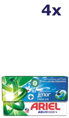 Produktbild von 4x Ariel All-in-1 Waschmittel-Pods - 19sc395.2gr - für ein frisches Gefühl - mit einem Hauch von Lenor