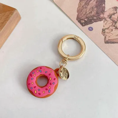 Productafbeelding van Go Go Gadget - Sleutelhanger - Donut - Geschikt voor AirTag - Siliconen hoesje - 1 stuk - Roze