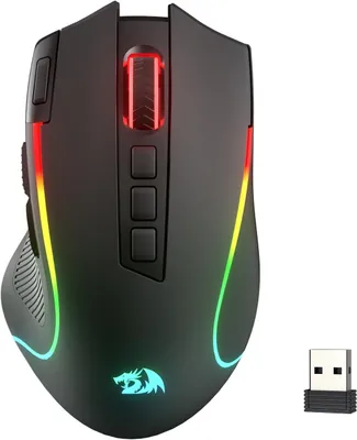 Produktbild von Redragon M612 PRO RGB Gaming Maus 8000 DPI Kabelgebundene/Kabellose Maus mit 9 Programmierbaren Tasten & 6 Hintergrundbeleuchtungsmodi BT & 2.4G
