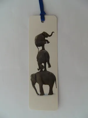 Produktbild von Lesezeichen Elefanten, 14 x 4 cm, Buchzeichen Bookmark Bücher Buch Tier Elefant