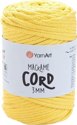 Produktbild von Yarn Art Macrame Cord 3 mm 85 m 754 Yellow Schnur
