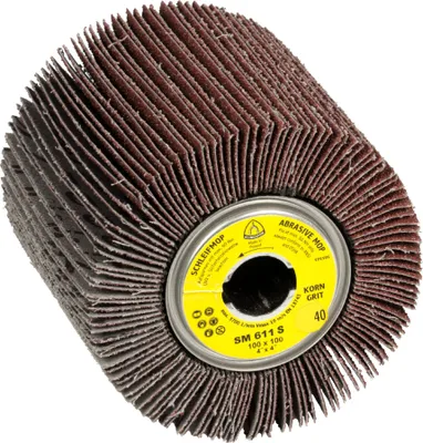 Produktbild von Klingspor Schleifmop SM611 Durchmesser 100 x Breite 100mm Körnung 180 Bohrung 19mm - 93021