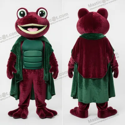 Produktbild von Plüsch-Frosch-Maskottchen MASTICOT in Bordeauxrot