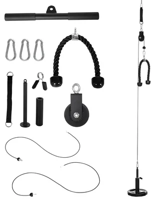 Produktbild von SPORTNOW Fitness Latzug Gym Fitnesssgeräte Kabelzug Pulley System Home Gym