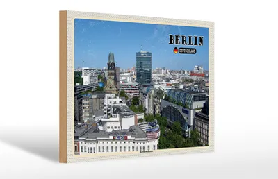 Produktbild von Holzschild Städte Berlin Hauptstadt Kurfürstendamm 30x20cm