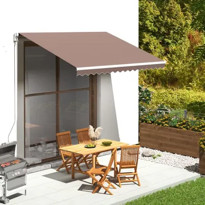 Immagine prodotto di Maison Exclusive - Telo di ricambio per tenda da sole, colore marrone, dimensioni 3,5 x 2,5 metri, in poliestere