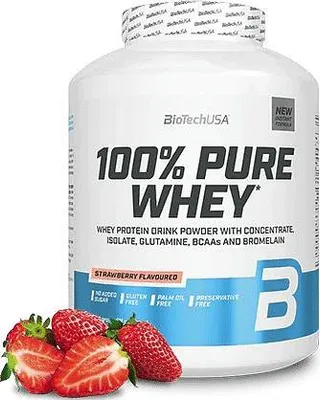 Image de Whey protéine - Biotech USA - 100% PURE WHEY (2,27KG) - Saveur Fraise