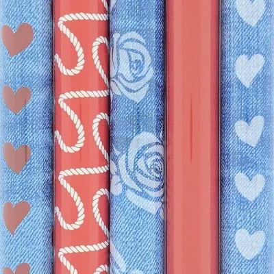 Productafbeelding van Love me assortiment inpakpapier cadeaupapier - 2 meter x 70 cm - 5 rollen