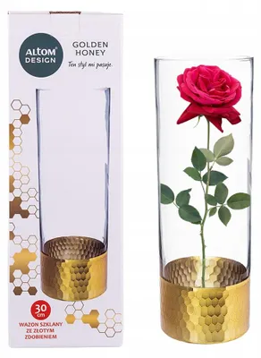 Image de Vase Bougeoir Altom Design Verre Doré Transparent 30 cm