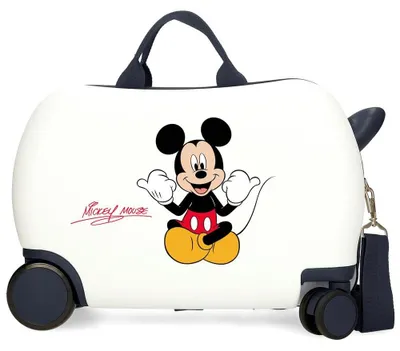 Produktbild von Disney Mickey Cheerful Luggage – Kindergepäck, Jungen, Cheerful Side-Zahlenschloss, 4-Rollen-Handgepäck ist aus ABS, einem starren und leichten Material. – Kinderkoffer, Cheerlful