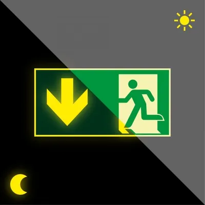 Produktbild von Aufkleber | PERMALIGHT power langnachleuchtend Rettungszeichen Notausgang, AS...