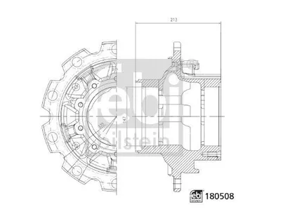 Produktbild von FEBI BILSTEIN 180508 Radnabe Hinten für SCANIA P,G,R,T - series Ø335mm Lochkreis
