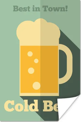 Produktbild von MuchoWow® Poster Mancave - Bier - Vintage - Altes Poster - Kaltes Bier 120x180 cm - Kunstposter