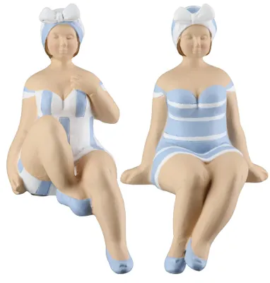 Produktbild von Gilde Kantensitzerfigur Badenixe Becky, 2er Set, Dekofigur, Dekoration, Dekoobjekt, Kunstharz, 62904