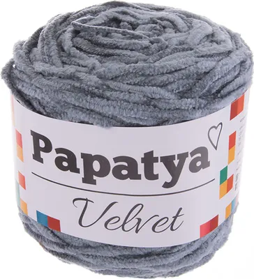 Produktbild von 100g Strickgarn Papatya Velvet Chenille-Strickgarn Strickwolle Häkelgarn Farbwahl, Farbe:302-02 grau