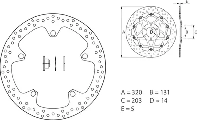 Produktbild von Brembo 168b407d7 Bremsscheibe Silber  Silber One Size
