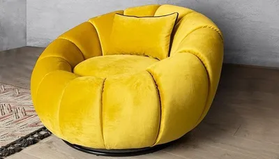 Produktbild von Gelber Polster Club Sessel Einsitzer Designer Moderne Einrichtungsmöbel