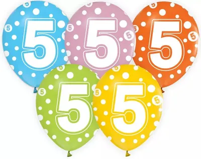 Immagine prodotto di Palloncini numero 5 Compleanno 12" 5pz Godan
