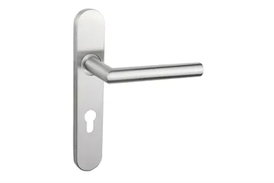 Produktbild von Lavuzo Türgriffe Mantua Edelstahl mit abgerundetem Schild PC72 - Pro Set