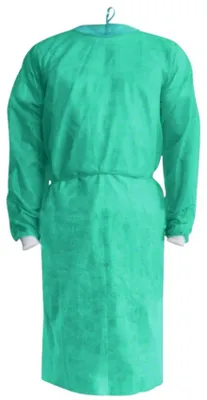 Obrázok produktu pre Jednorazová zástera, zelená, veľkosť XL s manžetami (24 g/m² netkaná textília), 10 kusov