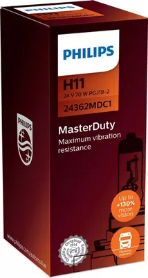 Productafbeelding van H11 lamp, 24V/70W, MASTERDUTY, PGJ19-2, 1 stuk