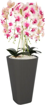 Obrázek produktu pro Květináč vysoký vložený kulatý Ø39 cm V 61 cm antracitový moderní