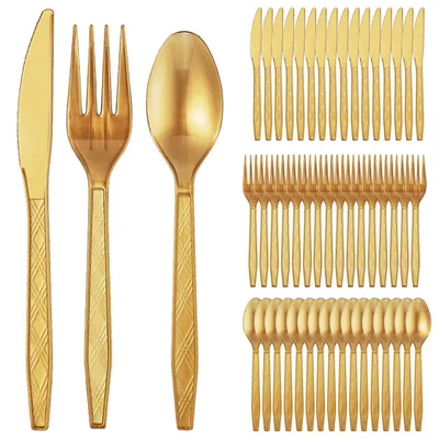 Immagine prodotto di Omgoods - Set di posate riutilizzabili da 120 pezzi, ideale per feste e picnic