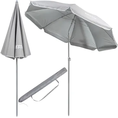 Immagine prodotto di Ombrellone da spiaggia e giardino Bestif inclinabile 180 cm grigio