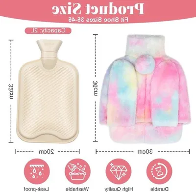 Weiche Fluffy Wärmflasche für Füße - 2L Tragbare Wärmeflasche, Ideal für Hände und Taille, Perfekt für Zuhause und Büro