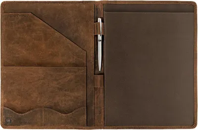 Imagen del producto de Portafolio de cuero de búfalo, hecho a mano, de 33 x 25 cm, para documentos
