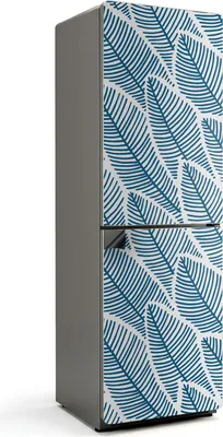 Produktbild von Blattmuster in Linie – Magnetische Kühlschrank Abdeckung – Dekorfolie magnetisch Küche – Kühlschrank Magnet Deko – selbstklebende Magnettafel – Magnetfolie für Kühlschranktür – 60x190 cm