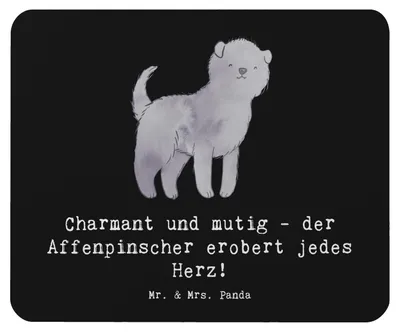 Produktbild von Mr. & Mrs. Panda Mauspad Affenpinscher Charmeur - Schwarz - Geschenk, Hunderassen, kleiner Hund, bezaubernd, Mouse Pad, intelligenter, Beschreibung, laptop mousepad