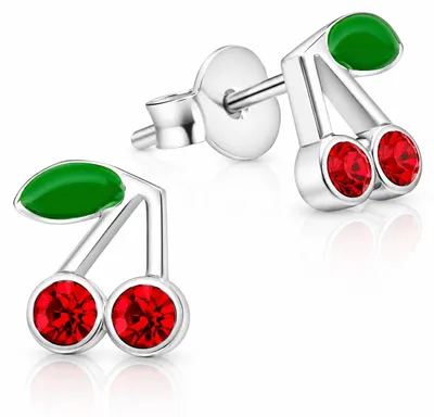 Produktbild von LUISIA® Kinder Ohrstecker "Kirschen" mit Kristallen von Swarovski®
