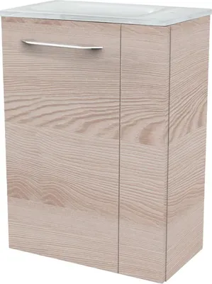 Produktbild von Fackelmann SBC B. CLEVER Gäste WC Set 2-teilig 45 cm, Braun hell, links, Glas weiß