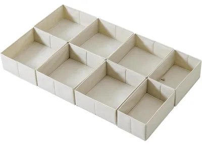 Productafbeelding van 8-delige ladeorganizer voor PAX garderobekast, 100x58 cm, beige, opvouwbaar