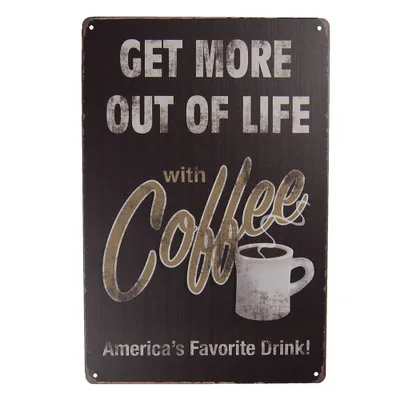 Produktbild von Clayre & Eef Textschild 20x30 cm Schwarz Metall Rechteck
